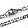 304 Stainless Steel Figaro Chain Necklaces NJEW-I065-36-1
