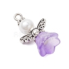 Glass Pearl Pendants PALLOY-JF03655-02-4
