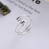 Pin Shaped 925 Sterling Silver Adjustable Cuff Rings for Women FS-WG4AD82-01-1