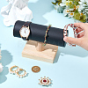 T-Shaped Bar PU Leather Bracelet Display Stands with Wooden Base AJEW-WH0471-127A-3