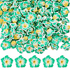 100Pcs Handmade Polymer Clay 3D Flower Plumeria Beads CLAY-SC0002-48B-1