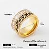 304 Stainless Steel Rhinestone Wide Band Finger Rings XC5005-24-1