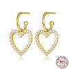 Heart Shape 925 Sterling Silver Rhinestone Stud Earrings JZ2226-1