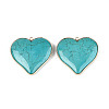 Dyed Synthetic Turquoise Heart Pendants X-TURQ-T004-30A-1