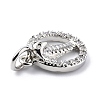 Brass Micro Pave Cubic Zirconia Charms ZIRC-F131-12P-3