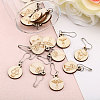 BENECREAT 3 Bags Mushroom Pattern Flat Round Wooden Charm Locking Stitch Markers HJEW-BC0001-49-4