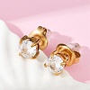 304 Stainless Steel Rhinestone Stud Earrings EJEW-G423-16G-3