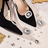 4Pcs 2 Colors Glass Rhinestone Rectangle Shoe Decorations FIND-FG0002-37-4