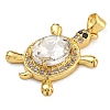 Tortoise Rack Plating Brass Micro Pave Cubic Zirconia Charms KK-G513-78A-05G-2