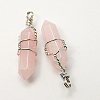 Natural Rose Quartz Double Terminated Pointed Pendants G-J062-04P-1
