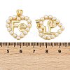 Brass & ABS Imitation Pearl Pendants KK-S526-19G-B-3