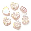UV Plating Rainbow Iridescent Acrylic Enamel Beads OACR-G012-10-2