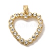 Rack Plating Brass Micro Pave Cubic Zirconia Pendants KK-U027-43G-1