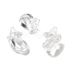 Natural Quartz Crystal Carved Half Hole Beads G-K367-02D-1