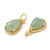 Natural Green Aventurine Teardrop Charms G-A034-01G-01-3
