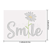 Word Smile & Daisy Pattern Glass Hotfix Rhinestone DIY-WH0303-103-2