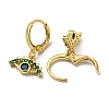 Real 18K Gold Plated Brass Dangle Leverback Earrings EJEW-A033-09G-02-2