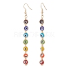 Natural Pearl & Lampwork Evil Eye Beaded Dangle Earrings & Bracelet SJEW-JS01260-4