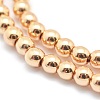 Electroplate Non-magnetic Synthetic Hematite Beads Strands G-L485-01G-LG-2