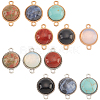 12Pcs 12 Styles Gemstone Connector Charms PALLOY-AB00052-1