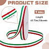 50 Yards Tricolor Polyester Striped Grosgrain Ribbon OCOR-WH0078-199B-2