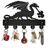 Wood & Iron Wall Mounted Hangers HJEW-WH0055-028-1
