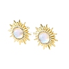 Sun Brass Micro Pave Clear Cubic Zirconia Stud Earrings EJEW-K324-02G-4