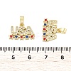 Brass Micro Pave Cubic Zirconia Pendants KK-H206-13G-3