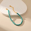 Bohemian Style Synthetic Turquoise Rondelle Beaded Bracelets for Women NJ4961-2