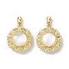 Rack Plating Brass Pave Clear Cubic Zirconia Pendants KK-K360-04G-1