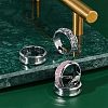 12Pcs Stainless Steel Grooved Finger Ring Settings STAS-UN0038-94B-3