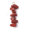 Gradient Color Natural Rhodonite & Natural Red Jasper & Natural Strawberry Quartz Chip Beaded Pendants PALLOY-JF02795-06-3