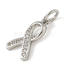 Rack Plating Brass Micro Pave Cubic Zirconia Pendants KK-K392-46P-2