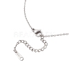 Brass Pave Clear Cubic Zirconia Bowknot Pendant 304 Stainless Steel Cable Chain Necklaces for Women NJEW-JN05357-5