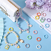 SUNNYCLUE 16Pcs 8 Colors Zinc Alloy Spring Gate Rings FIND-SC0007-32-4