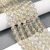 Frosted Transparent Glass Bead Strands X1-GLAA-P065-8mm-01-1