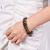 Natural Obsidian & Tiger Eye & Synthetic Hematite Braided Bead Bracelet BJEW-SW00001-22-5