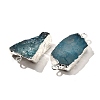 Raw Rough Natural Dyed Quartz Crystal Links Connector Charms G-K189-04S-05-2