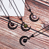 4Pcs 4 Colors Glass Flat Round & Alloy Moon Pendant Necklaces Set NJEW-AN0001-55-7
