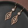 304 Stainless Steel Leaf Dangle Earrings EJEW-Z129-13RG-2