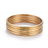 PVD Vacuum Plating Fashion 304 Stainless Steel Buddhist Bangle Sets BJEW-L664-022C-G-9