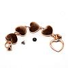 Alloy Plush Cloth Fabric Heart Link Chain for DIY Keychains AJEW-WH0188-88E-1