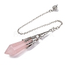 Natural Rose Quartz Pointed Dowsing Pendulum Big Pendants G-H285-06P-A22-1