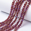 Electroplate Transparent Glass Beads Strands EGLA-A034-T4mm-G07-1