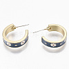Golden Plated Alloy Enamel Stud Earrings X-EJEW-N009-02-3