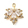 Brass Micro Pave Clear Cubic Zirconia Pendants KK-U065-03G-01-1