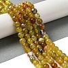 Dyed & Heated Natural Fire Crackle Agate Beads Strands G-P539-B01-13-2