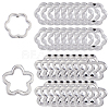 120Pcs 2 Styles Alloy Bead Frame FIND-FH0016-61-1