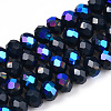 Electroplate Opaque Solid Color Glass Beads Strands EGLA-A034-P8mm-L22-1