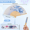 1Pc Bamboo & Silk Folding Fan AJEW-CN0003-91B-2